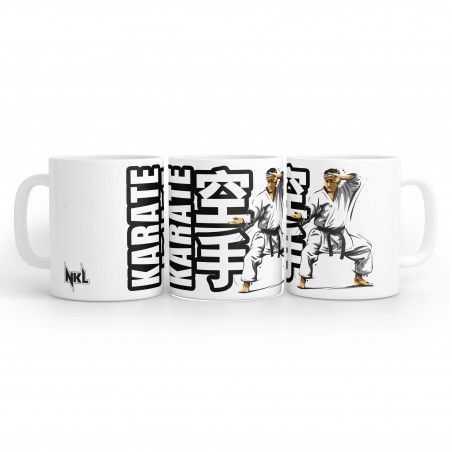 Taza blanca karate chico NKL