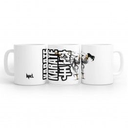 Taza blanca karate chica NKL