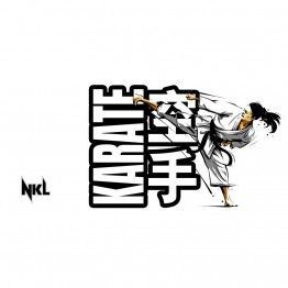Taza blanca karate chica NKL