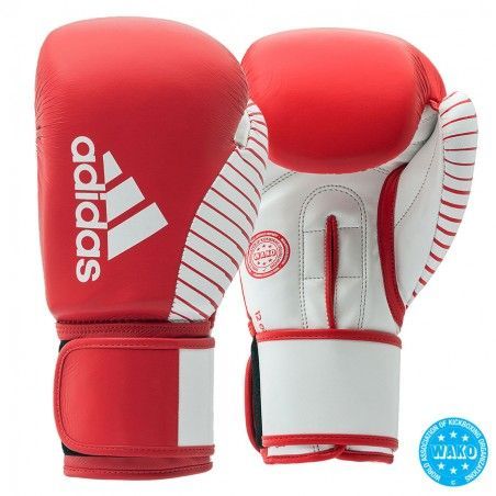 Guante de competición kick boxing adidas wako (rojo/blanco)