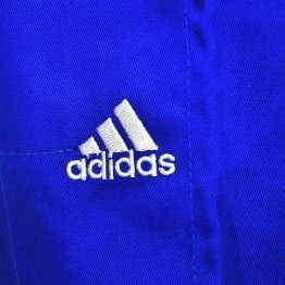 Pantalón judo entrenamiento adidas azul (logo blanco)