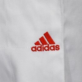 Pantalón judo entrenamiento adidas blanco (logo rojo)