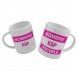 Taza blanca dorsal rosa judo NKL
