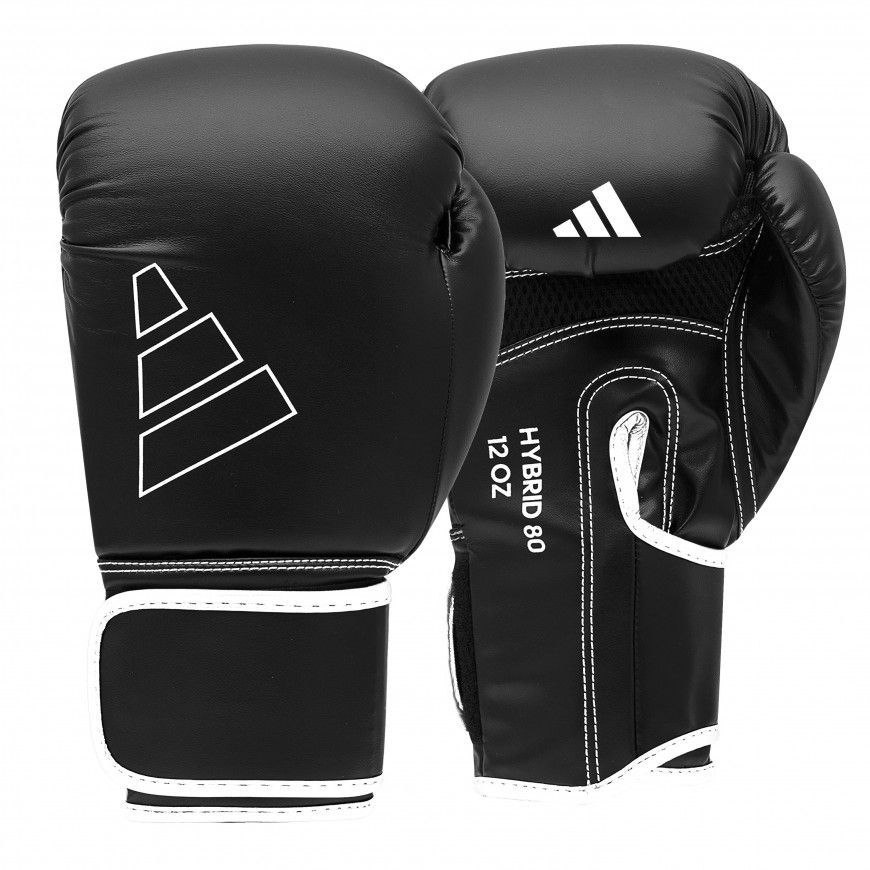 Guantes de boxeo adidas hybrid 80 (negro/blanco)