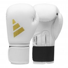 Guantes de boxeo adidas Speed 50 blanco dorado ADISBG50