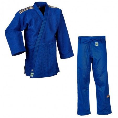 Judogi adidas Champion III PrimeGreen Slim Fit IJF azul