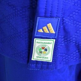 Judogi adidas Champion III PrimeGreen Slim Fit IJF azul