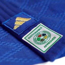 Judogi adidas Champion III PrimeGreen IJF azul (b/doradas)