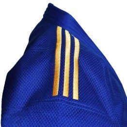 Judogi adidas Champion III PrimeGreen IJF azul (b/doradas)