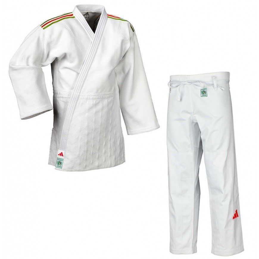 Judogi adidas Champion III PrimeGreen IJF blanco (b/portugal)