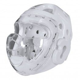 Casco con máscara Adidas karate "WKF" (blanco)