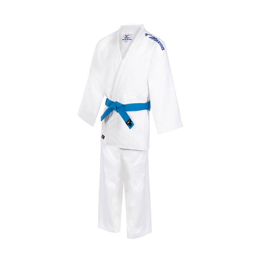 Judogi mizuno "keiko 2.0" blanco c/bandas azules