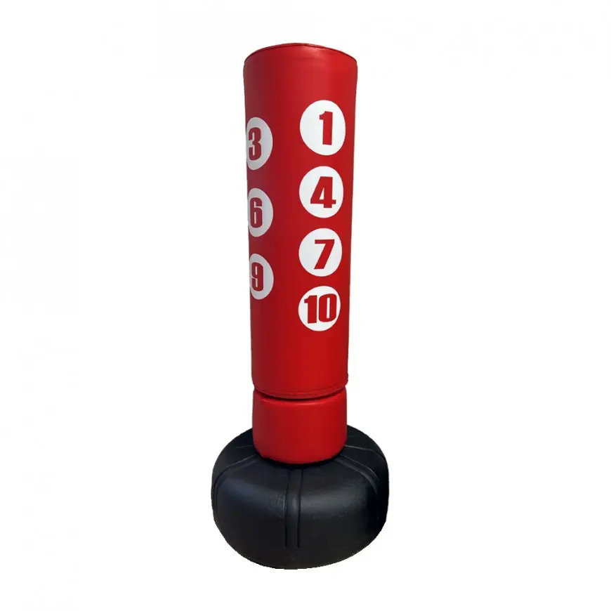 Saco de pie c/números para golpeo 195cm (rojo)
