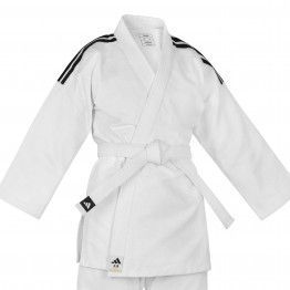Judogi adidas training J500 blanco (b/negras)