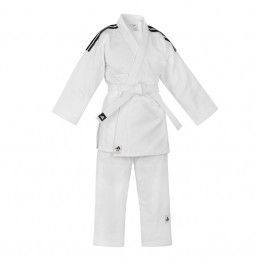 Judogi adidas training J500 blanco (b/negras)