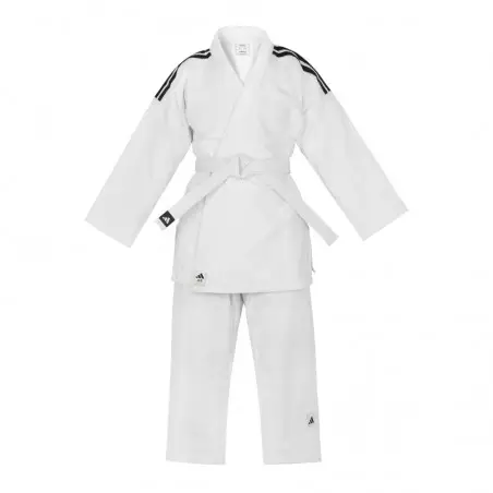 Judogi adidas training J500 blanco (b/negras)