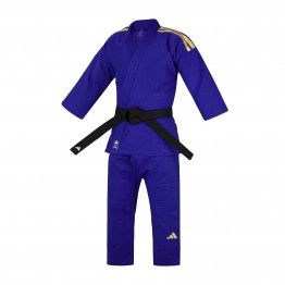 Judogi adidas contest J650 (AZUL) Bandas doradas