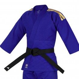 Judogi adidas contest J650 (AZUL) Bandas doradas