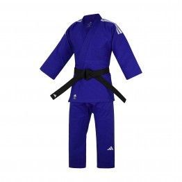 Judogi adidas contest J650 (AZUL) Bandas plateadas