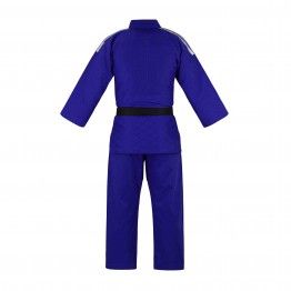 Judogi adidas contest J650 (AZUL) Bandas plateadas