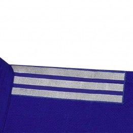 Judogi adidas contest J650 (AZUL) Bandas plateadas
