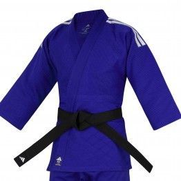 Judogi adidas contest J650 (AZUL) Bandas plateadas