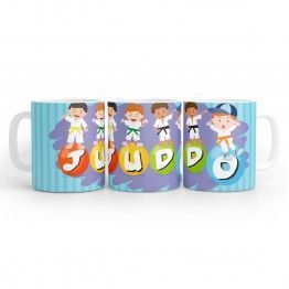 Taza blanca judo infantil