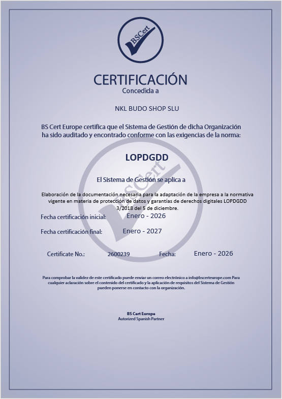Certificado LOPDGDD